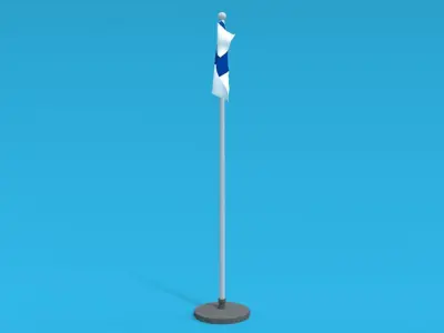 Low Poly Seamless Animated Finland Flag Low-poly 3D model