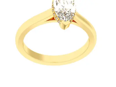 Marquise Cut Hidden Halo Engagement Ring  3D print model