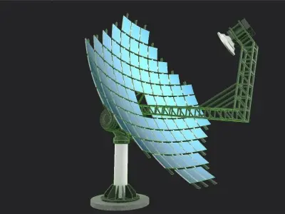 Solar Dish Collector M1 Low-poly 3D model