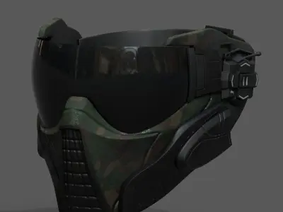 Scifi mask helmet futuristic technology space millitary  Low-poly 3D model