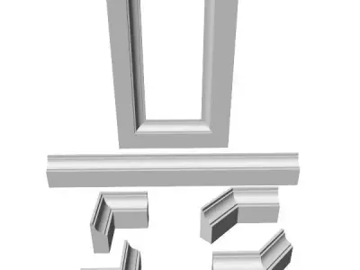Moulding set of door trim pieces 3D model
