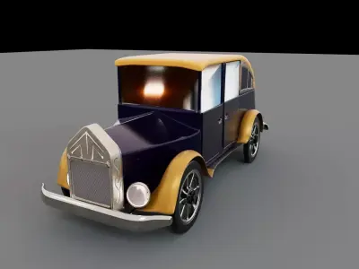 vintage classic car Low-poly 3D model