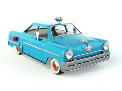 Antique Blue Toy Car 3D model