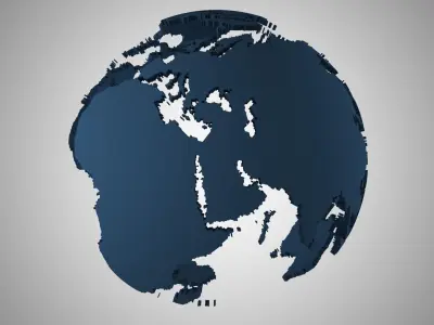 Globe Shell Dark Grey 3D model