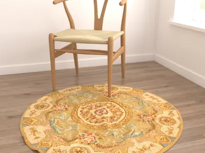 Round Rug Set 210 3D model