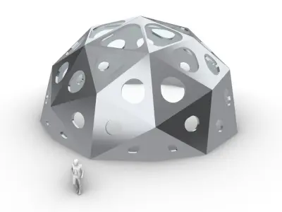 Geodesic Dome with Dynamic Perforations 3D model