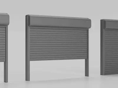 1-64 Scale Roll-Up Garage Door Set - Diorama Shutter Gate   3D print model