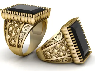 Italian Men Fashion Ring 3d Printable Model 3D print model