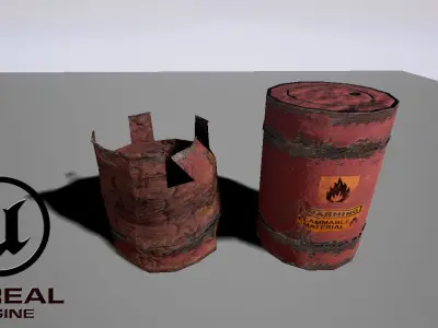 Game Ready Explosive Barrel Free low-poly 3D model