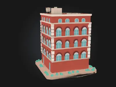 Grand Brick Hotel 3D model