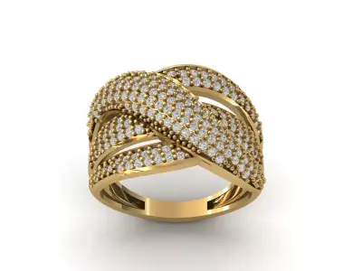 STL 3DM Print Ready Women Diamond Ring Lightweight Printable  3D print model 23
