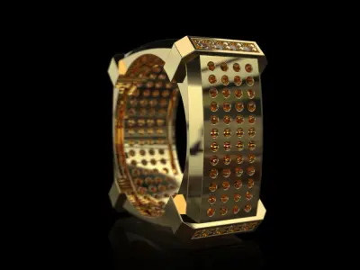 The ring with small diamonds 3D print model