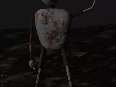 Destroyed AI Robot Free low-poly 3D model