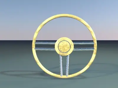 Classic Steering Wheel 3D Model 3D model
