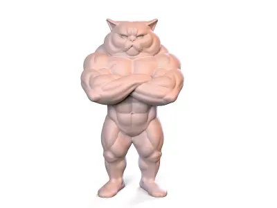pumped-up cat 3D print model