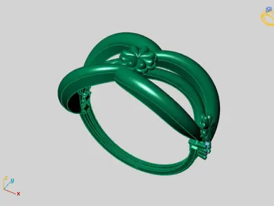 Women Ring Diamond Stone STL 3DM Lightweight Printable 3D print model 3