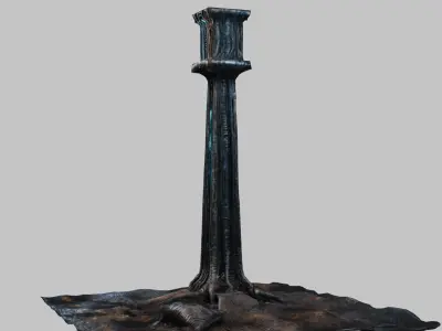 Biopunk HR Giger COLUMN  Low-poly 3D model