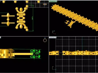 Gold Bracelet G2 3D print model