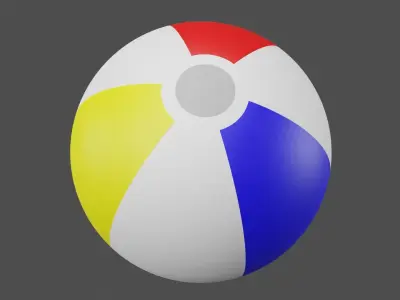 Beach Ball Low-poly 3D model order