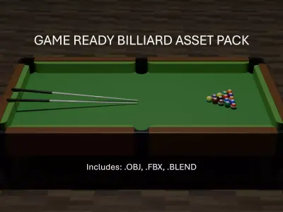 GAME READY BILLIARD ASSET PACK Free low-poly 3D model