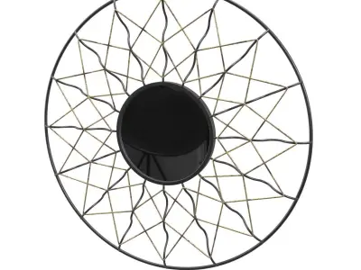 Axxis 34 12W Black Antique Silver Metal Mirrored Wall Art PBR 3D model