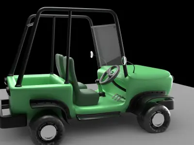 Indian Jeep Toy Car Low-poly 3D model