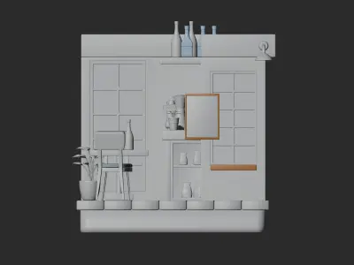 cafe room 3D model