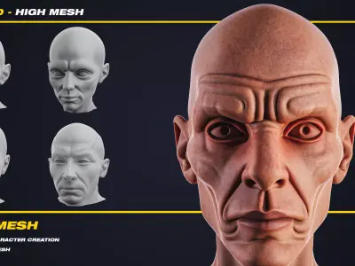 20 Head - High Mesh - Vol 03 3D model