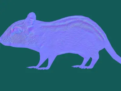 Chipmunk Tamias  Rodent Low-poly 3D model