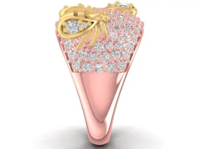 Luxury Pave Butterfly Accent Ring for Women  2703 3D print model