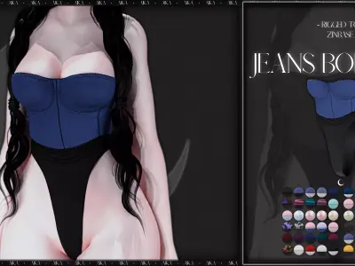 JEANS BODYSUIT -  BY AIKA  61 TEXTURES  Low-poly 3D model