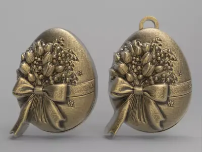 easter egg flower decor  3D print model