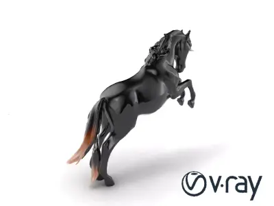 Dynamic Black Horse 3D model pack Low-poly 3D model