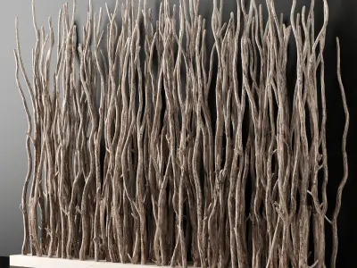Branch folding screen decor n3 3D model