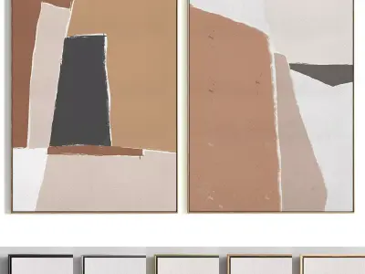 Plaster Two Photo Frame 214 Low-poly 3D model