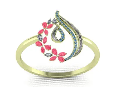 Stylish floral ring 3D print model