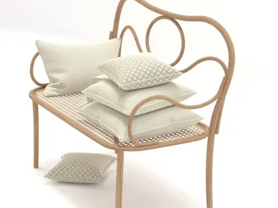 Thonet Bench Low-poly 3D model