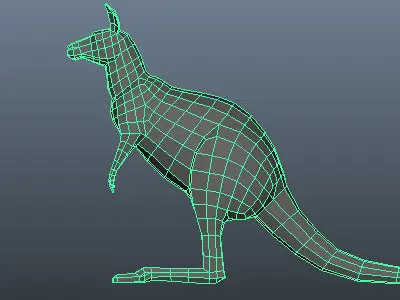 Low Poly Kangaroo Low-poly 3D model