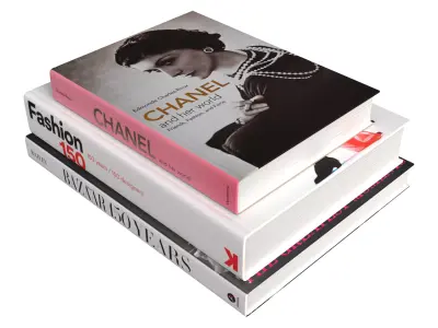 Luxury Fashion Book Stack Trio of Iconic Decorative Albums Low-poly 3D model