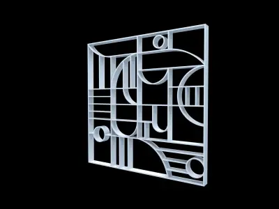 3D Decorative Partition White 3D model