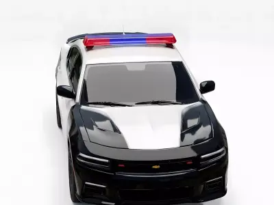 Modern Next-Gen Police Interceptor Sedan 3D Model Low-poly 3D model