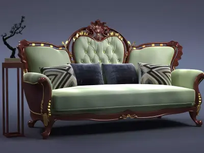 cabinet cabinet wardrobe sofa bed table bookshelve 3D model