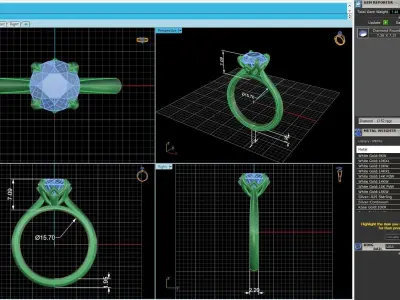 Solitaire Women Diamond Fashion Ring R7 3D print model