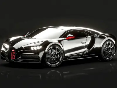 Realistic Bugatti Chiron Sport 2021 Collection 3D Model Pack