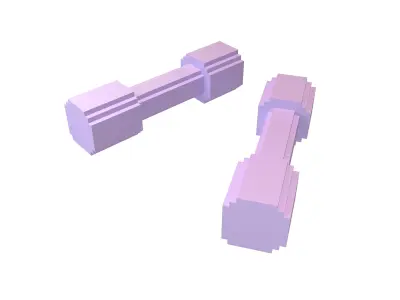 Voxel Style DumbBell v1 002 Low-poly 3D model