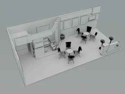 Booth Exhibition Stand a490b 3D model