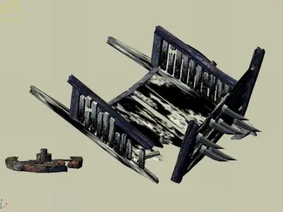 Game Elf Mountain - Broken - Chariot 05 3D model