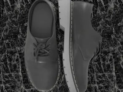 CLASSIC MENS 3D SHOES - LEATHER Low-poly 3D model