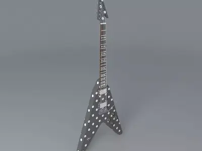 Jackson Randy Rhoads polka dot Flying v model guitar Free 3D model