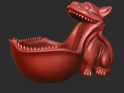 Big Mouthed Cat Key Bowl 3D print model
